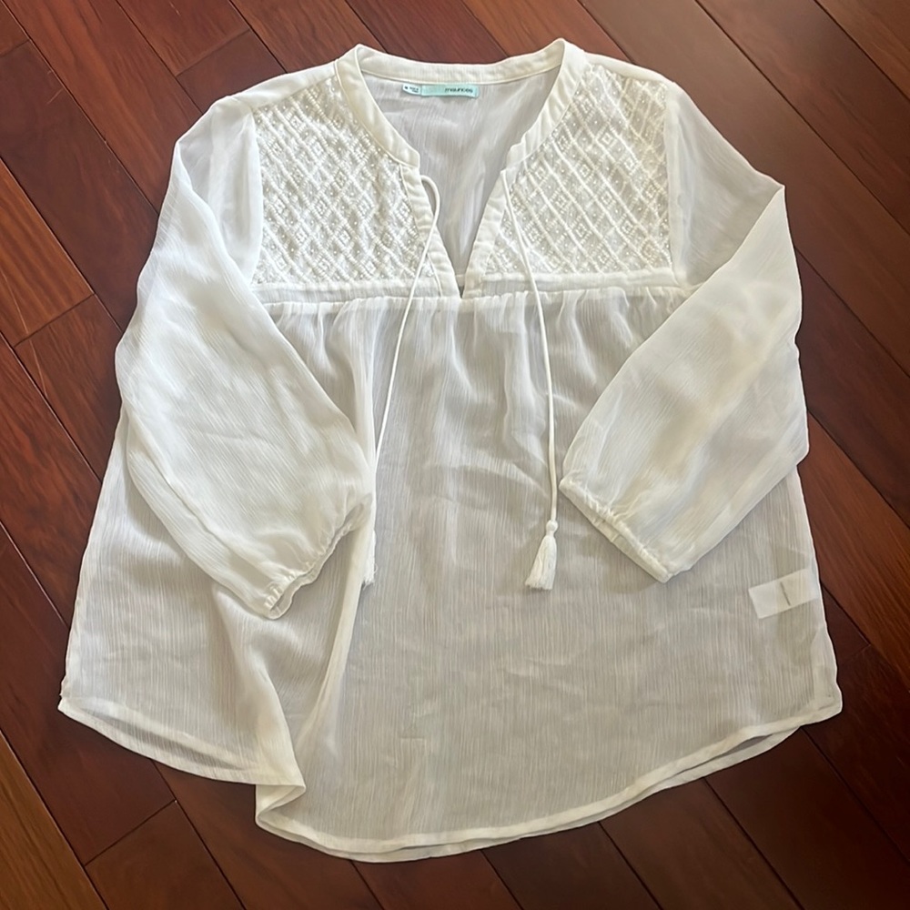 Womens white sheer top